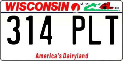 WI license plate 314PLT