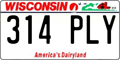 WI license plate 314PLY
