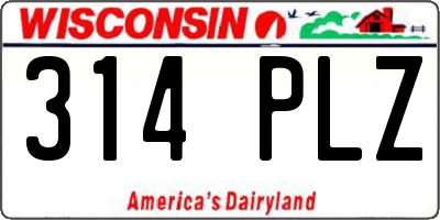 WI license plate 314PLZ