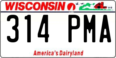 WI license plate 314PMA