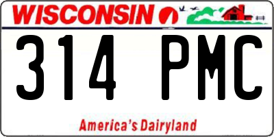 WI license plate 314PMC