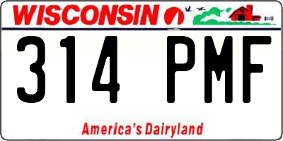 WI license plate 314PMF