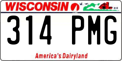 WI license plate 314PMG