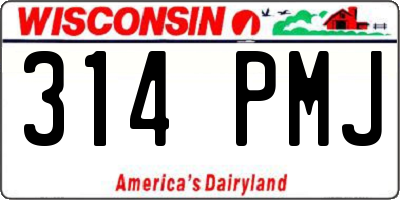 WI license plate 314PMJ