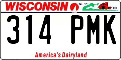 WI license plate 314PMK