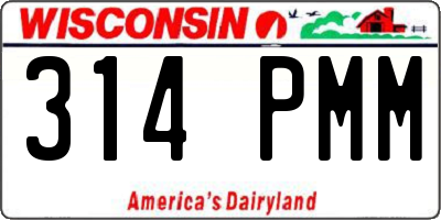 WI license plate 314PMM