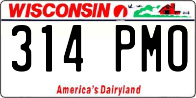 WI license plate 314PMO