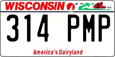 WI license plate 314PMP