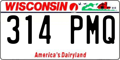 WI license plate 314PMQ