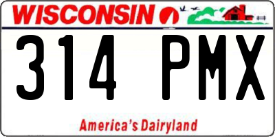 WI license plate 314PMX