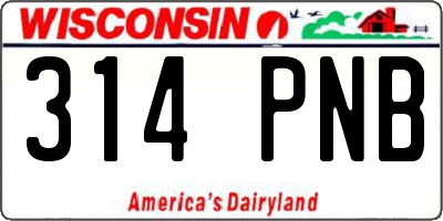 WI license plate 314PNB