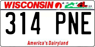 WI license plate 314PNE