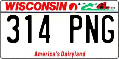 WI license plate 314PNG