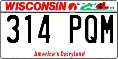 WI license plate 314PQM