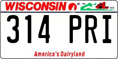 WI license plate 314PRI