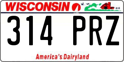 WI license plate 314PRZ