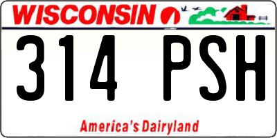 WI license plate 314PSH