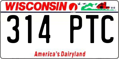WI license plate 314PTC