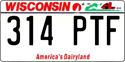 WI license plate 314PTF