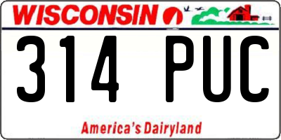 WI license plate 314PUC