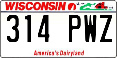 WI license plate 314PWZ