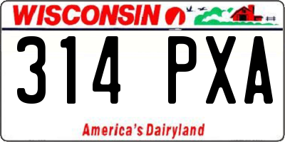 WI license plate 314PXA