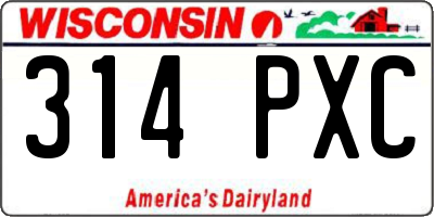 WI license plate 314PXC