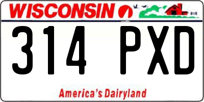 WI license plate 314PXD