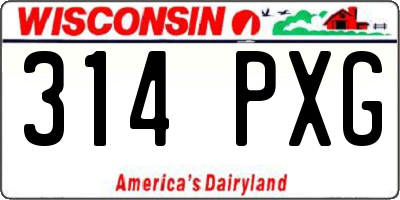 WI license plate 314PXG