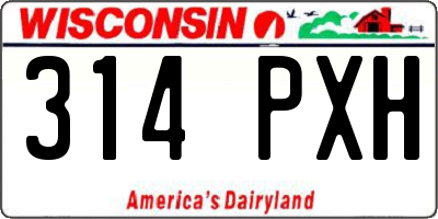 WI license plate 314PXH
