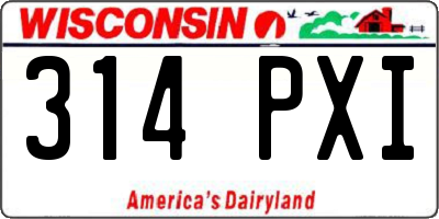 WI license plate 314PXI