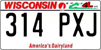 WI license plate 314PXJ