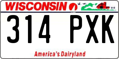 WI license plate 314PXK