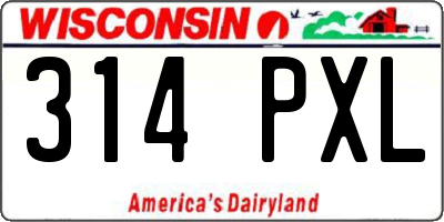 WI license plate 314PXL