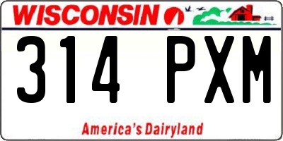 WI license plate 314PXM