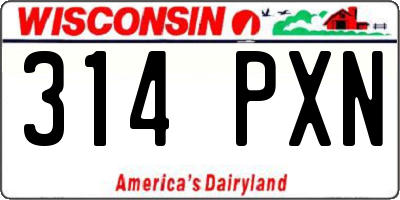 WI license plate 314PXN