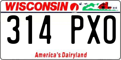 WI license plate 314PXO
