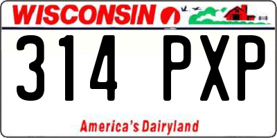 WI license plate 314PXP