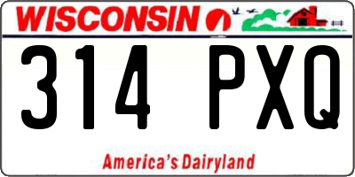 WI license plate 314PXQ