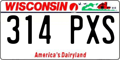 WI license plate 314PXS