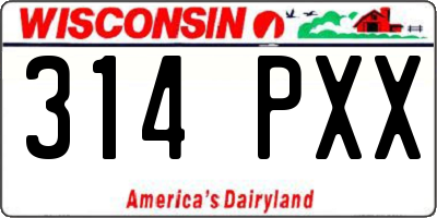 WI license plate 314PXX