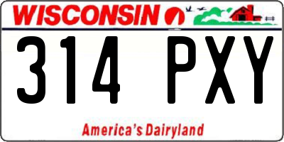 WI license plate 314PXY