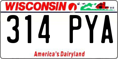 WI license plate 314PYA