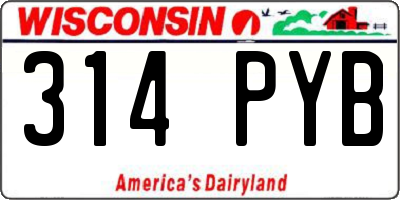 WI license plate 314PYB
