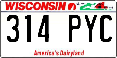 WI license plate 314PYC