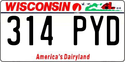 WI license plate 314PYD