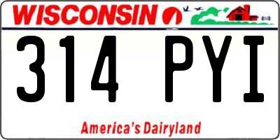 WI license plate 314PYI