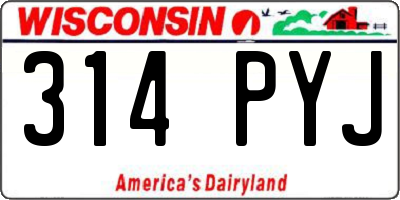 WI license plate 314PYJ