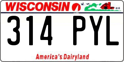 WI license plate 314PYL