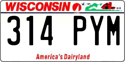 WI license plate 314PYM